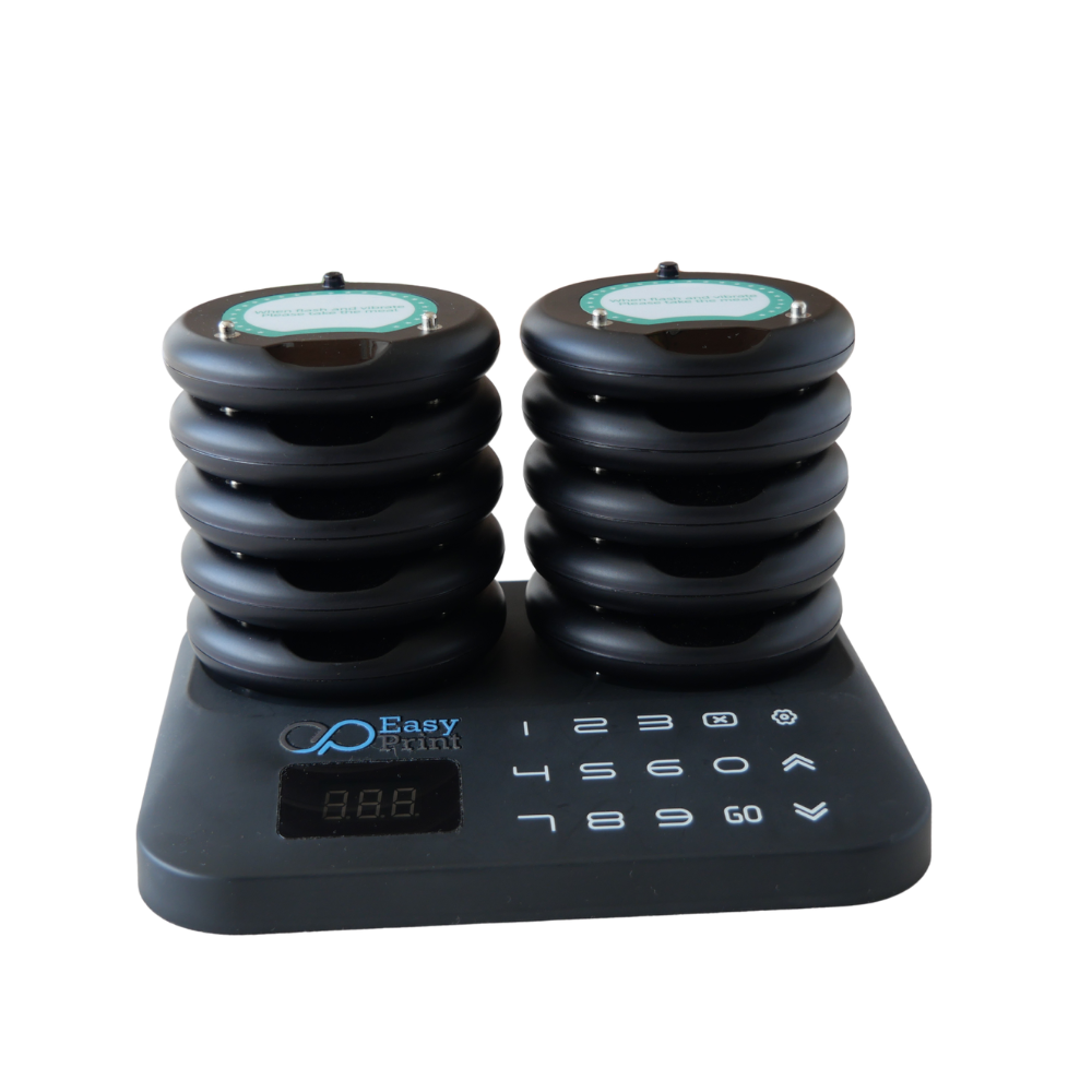 เครื่องเรียกคิวไร้สาย EASYPRINT QS-200 จำนวน 10 เพจเจอร์ สีดำ